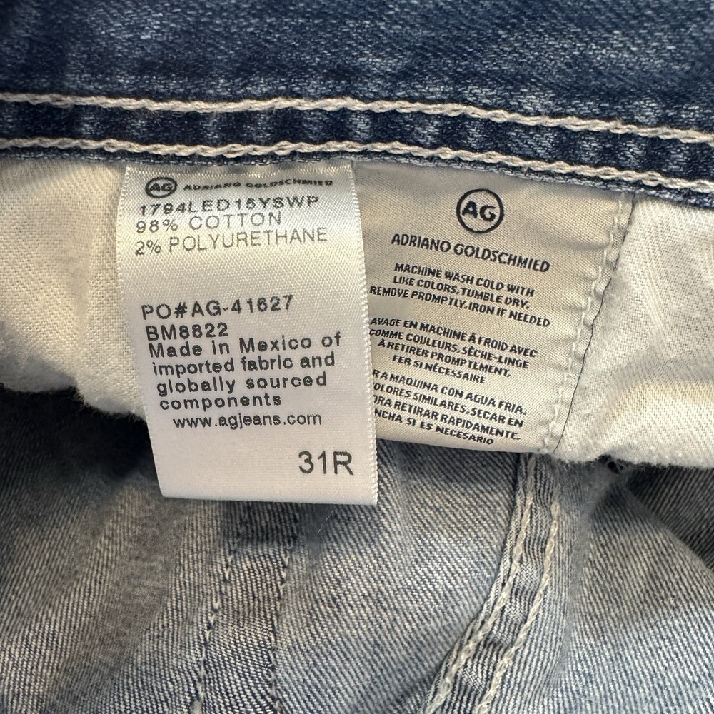 AG Adriano Goldschmied The Everett Slim Straight Jeans Denim Distressed 31R - Picture 4 of 4